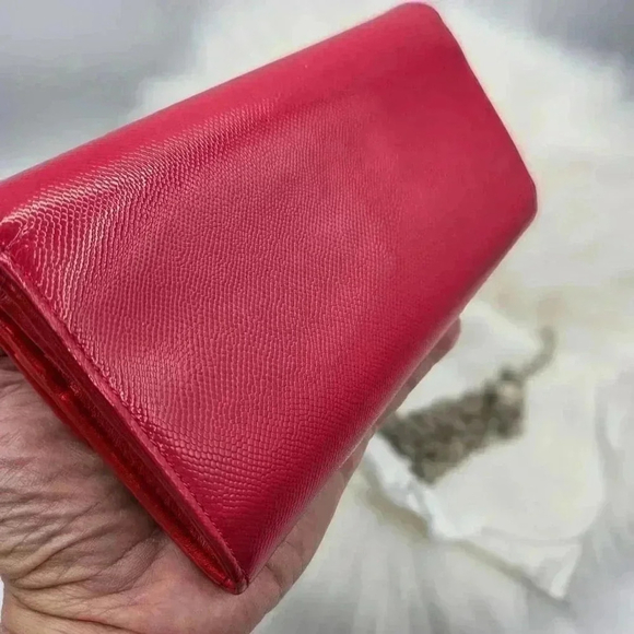 Dior Rendezvous Red Leather Wallet-On-Chain - Picture 5 of 16